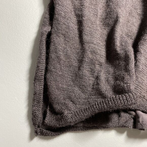 Poetry Silk Floral Panel Merino Wool Long Sleeve Plum Shift Dress Women's Size 8 - Picture 13 of 16